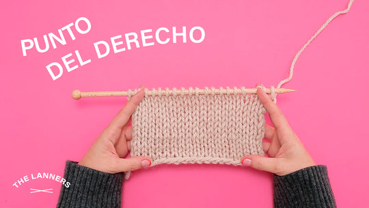 Punto del derecho con agujas de tejer